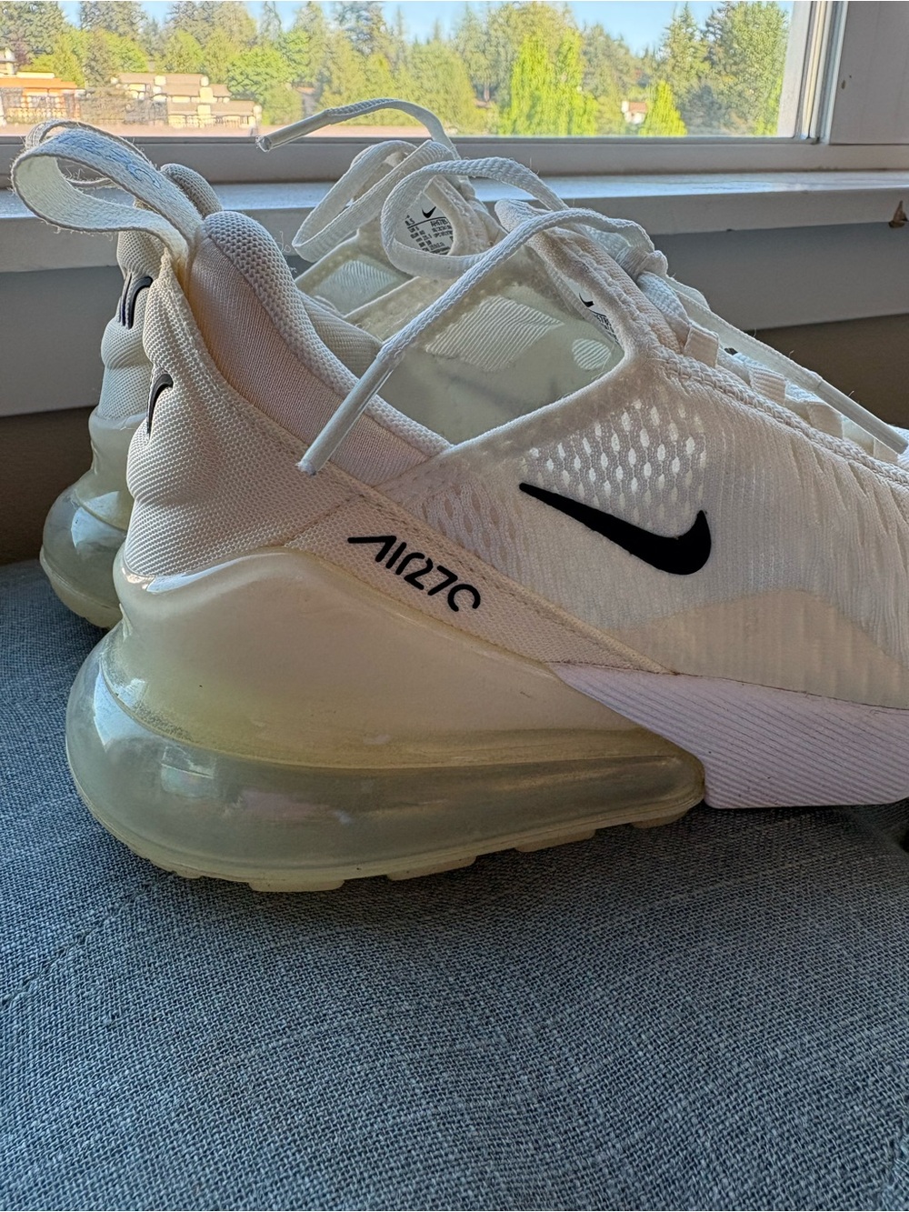 Nike Air Max 270 Running Shoes Sneakers Sail/Coconut Milk/Pale Ivory/Black Mens - Picture 10 of 15